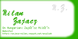 milan zajacz business card